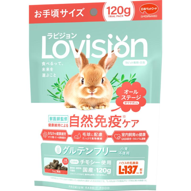 【同梱不可】【18個仕掛ける】日本愛玩動物ボンネット ラビジョン ラビットフード オール高座120g