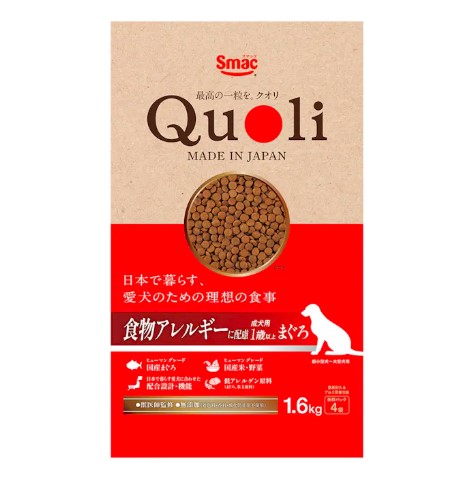 【同梱不可】【6個仕掛ける】 平手打ち Quoli グレインフリー 成犬用 まぐろ 1.6kg