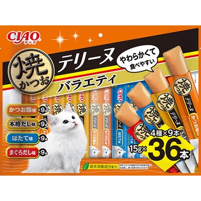 【同梱不可】【8個セット】いなばペットフード ＣＩＡＯ　焼かつおテリーヌバラエティ３６本｜スペシャルスペース くらし館
