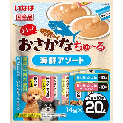 【同梱不可】【16個セット】いなばペットフード まるっとおさかなちゅーる 海鮮アソート14g&times;20P｜スペシャルスペース くらし館 11,606円