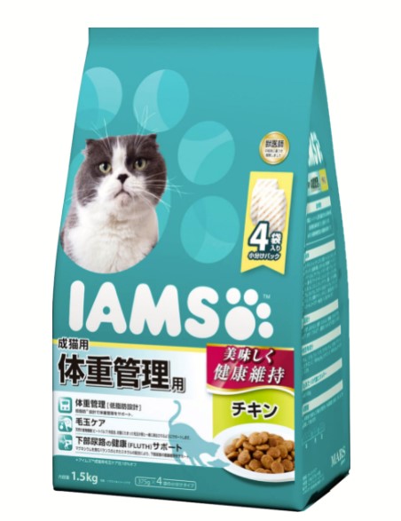 【同梱不可】【6個セット】 マースジャパンリミテッド アイムス 成猫用 体重管理用 チキン 1.5kg