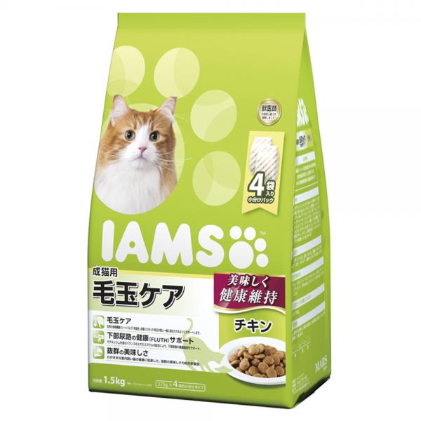 【同梱不可】【6個セット】 マースジャパンリミテッド アイムス成猫用毛玉ケアチキン1.5kg