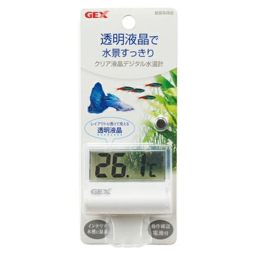【同梱不可】【6個セット】ジェックスクリア液晶デジタル水温計