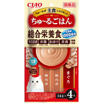 【同梱不可】【24個セット】いなば ちゅーるごはん CIAO　ちゅーるごはん　まぐろ 14g×4P