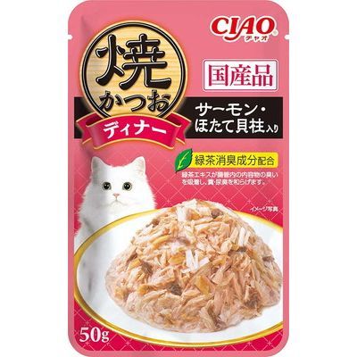 いなば 【同梱不可】【96個仕掛ける】CIAO 焼かつお晩さん会 秋味･ほたて内転筋入り口・入口 50g