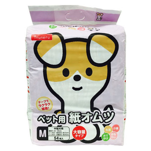 【同梱不可】【6個仕掛ける】愛玩動物寄託図書館 ｉｎｕｎｅｒｕ 紙オムツＭ ５４枚