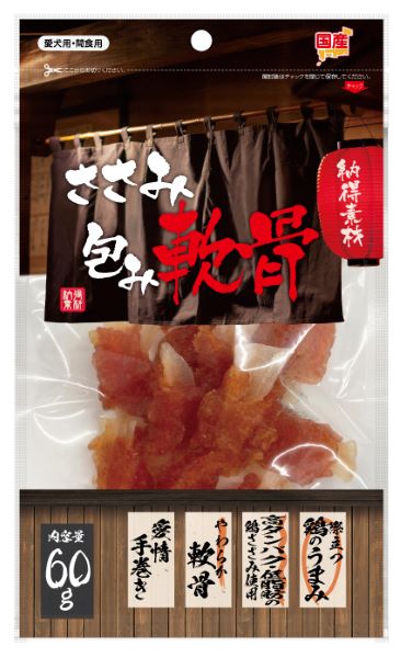 【同梱不可】【60個セット】 ペットライブラリー 納得素材 ささみ包み軟骨 ６０ｇ