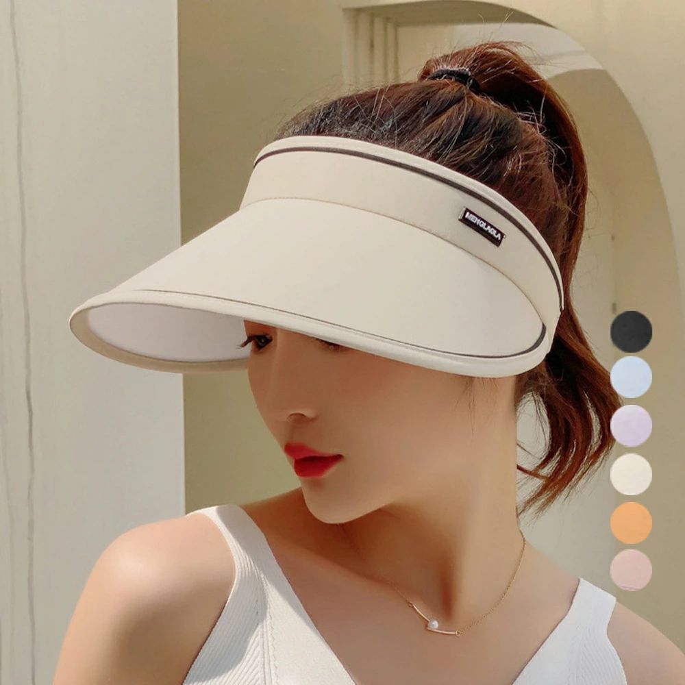 ゴルフサンバイザー  紫外線打つ手 韓国サンバイザー レディース 唾液広  黒 夏 庭球旗がしら ＵＶ打つ手