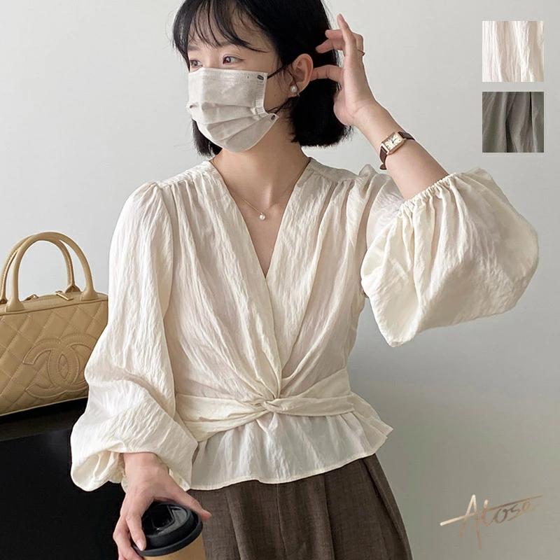 夏 トップス 大きめ 30代 薄手 大人 お洒落 ゆったり きれいめ 秋 ビジネス レディース 上品 40代 可愛い 春 シャツ OL 体型カバー シフォン シワになりにくい ボリューム袖 長袖 ブラウス 通勤 バルーンスリーブ フォーマル 無地 カジュアル