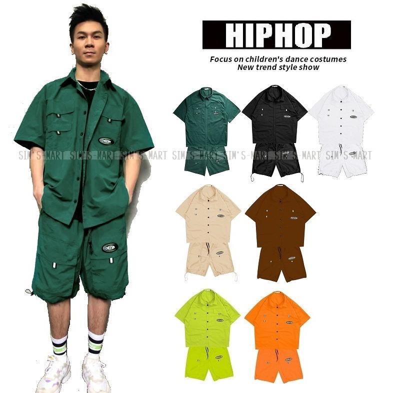 ワークパンツ 大人 ヒップホップ 韓国 メンズ K-POP ミリタリー キッズ ファッション セットアップ ワークシャツ ダンス衣装 レディース|lifeactive