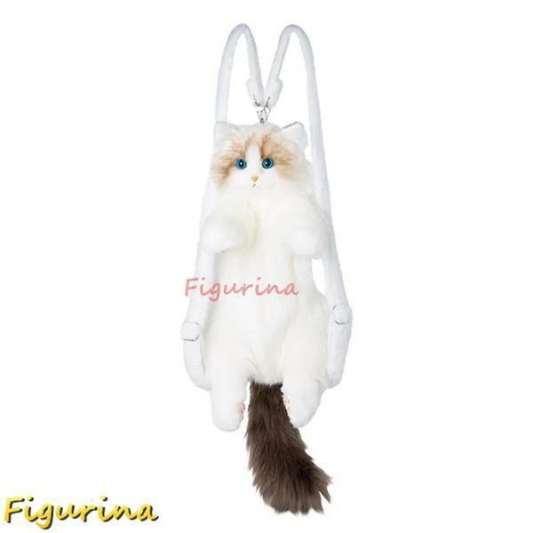 猫の形の背嚢 パステル色の 本物そっくり 遊び道具 赤ちゃん あやつり人形 即物的仕立てもの風呂敷き包み 癒される 意中の女への差し上げ物 萌え萌え ねこ縫いぐるみ ラグドール猫 馴染み お人形さん コンピューターシミュレーション 愛くるしげ