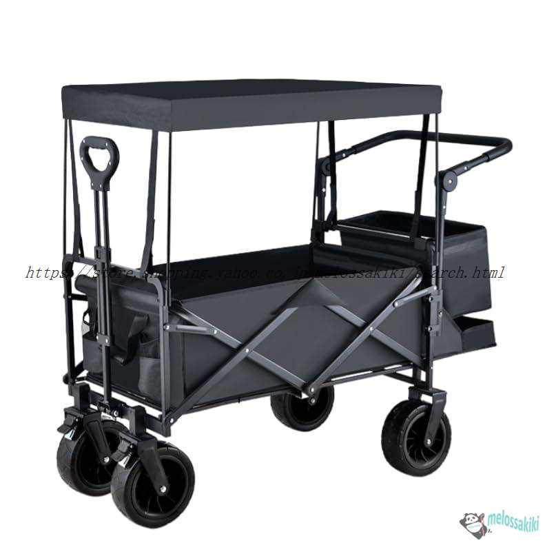 ワンタッチ収束式 大容量180L アウトドアワゴン 耐荷重225kg キャリーワゴン 特大タイヤ キャリーカート 組立不 折りたたみ式 屋根付き|lifeactive
