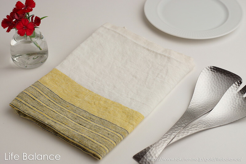 Lino E Lina リーノエリーナキッチンクロス ローヌ イエロー K375 お中元
