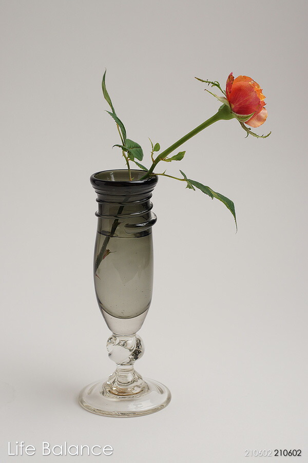 銀彩瑠璃ガラス花器 (未使用 新品同様) M-9830-B.jpg