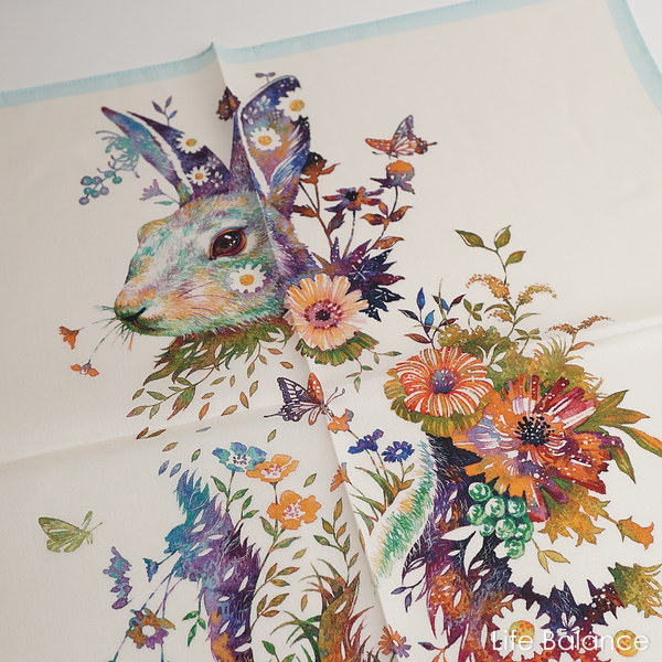 Hanako　8月末まで　タケダヒロキさんの猫とウサギの花柄アートセット 楽天市場】【TAKEDA HIROKI】タケダヒロキ花ネコ バンダナ