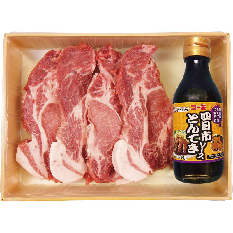 【送料無料】【直送品】四日市とんてきセット（120g×3枚）タレ付き ［おすすめ 美味しい 精肉 豚肉 とんてき 三重県産 国産 詰合せ 贈り物 御礼 御祝い 記念品 お中元 お歳暮 ギフトセット 粗品 景品 ノベルティ バレンタイン プレゼント］