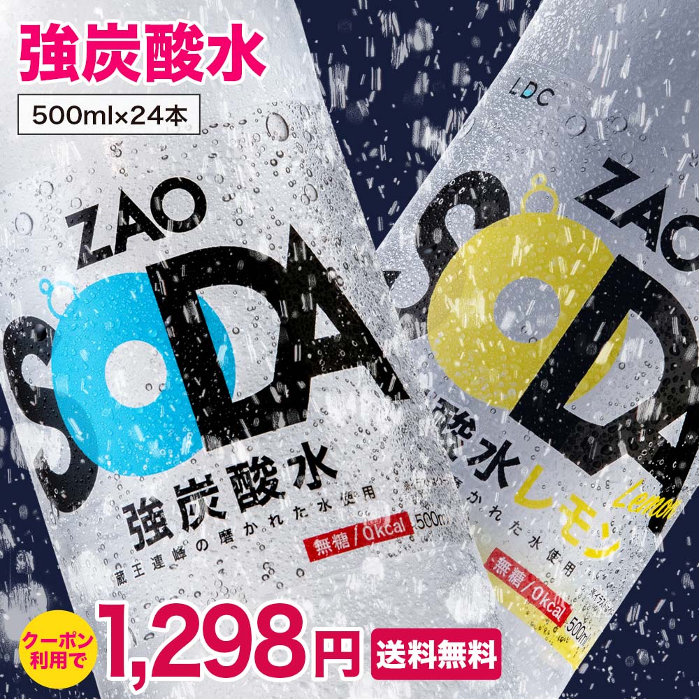 炭酸水 500ml 24本 強炭酸  ZAO SODA
