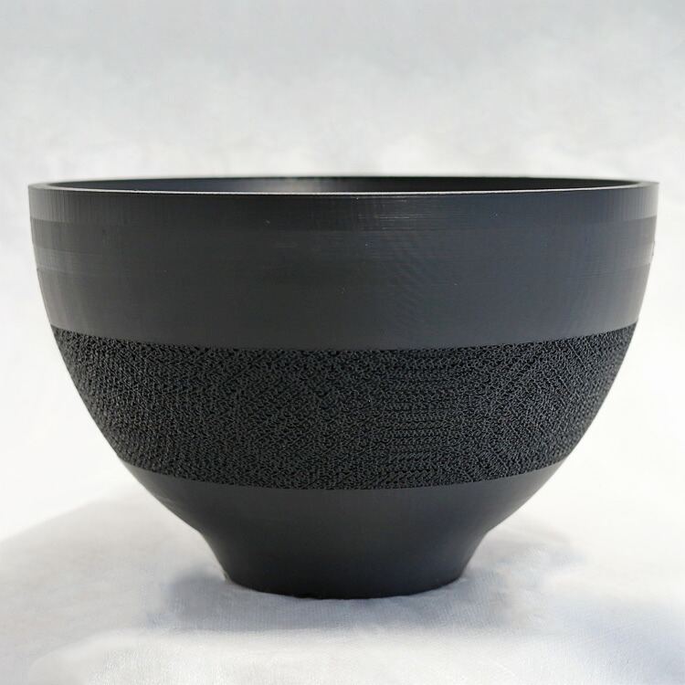 鉢 3D印刷人製 ラウンドメッシュ 黒いこと（黒） / φ23cm×H15珊（8号）