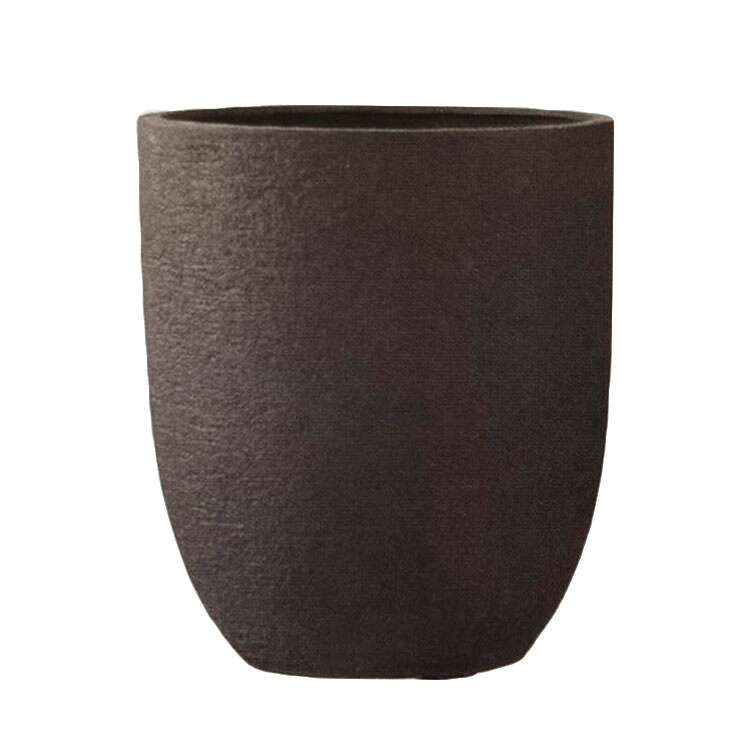 植木鉢 大型 軽量 新素材ポリストーンライト ビアス アルトエッグ ラウンド ブラック（黒）φ31cm&times;H36.5cm（10号）｜ライフエコショップ 店
