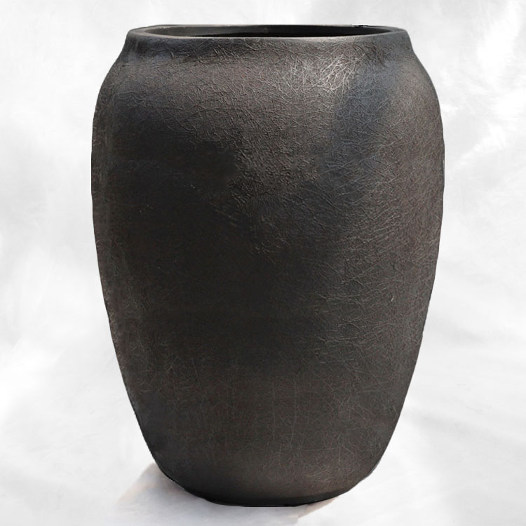 植木鉢 軽量大型 FRP製 ルノ トールジャー アンティークブラック（黒） / φ48cm×H62cm（16号）