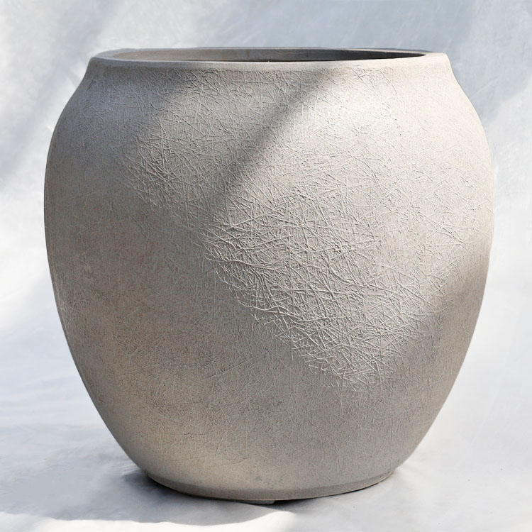 植木鉢 軽量大型 FRP製 ルノ ジャー アンティークホワイト（白） / φ48cm×H46cm（16号）