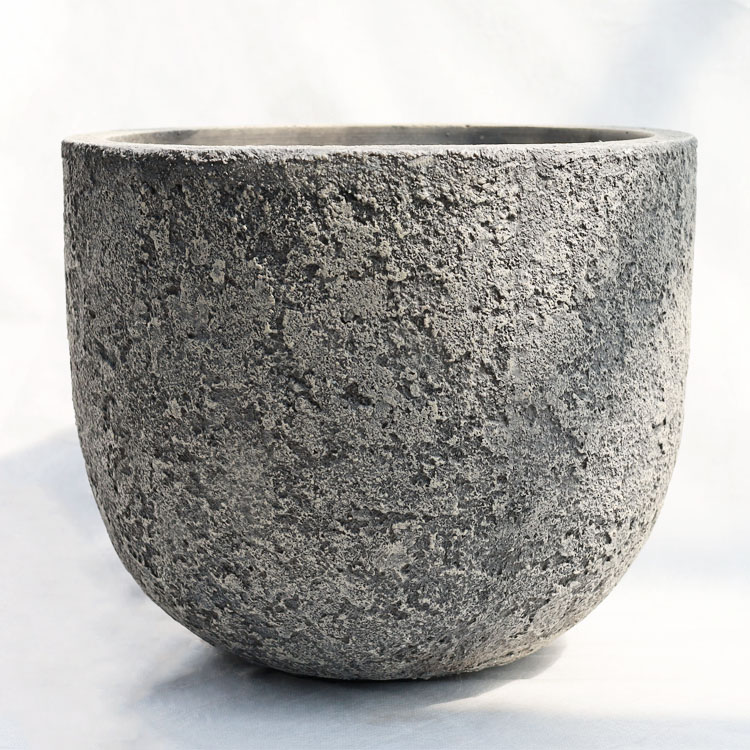 植木鉢 大型 軽量 FRP製 ブラックス（BRACKS） ラウンド アンティークグレー（灰） φ32cm×H27cm（11号・11寸）