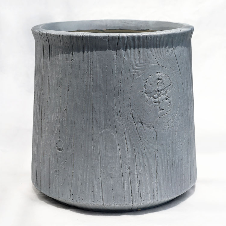 鉢 大型 軽さ 衣料繊維粘土製 バウム（BAUM） ラウンド 薄墨色（灰） φ41cm×H37.5糎（14号・14寸）