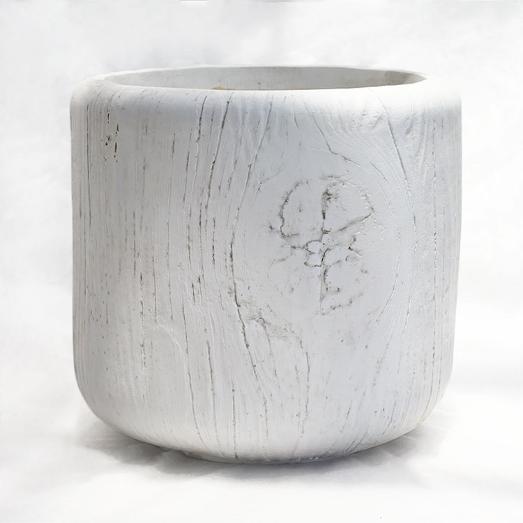 植木鉢 大型 軽量 ファイバークレイ製 バウム（BAUM） ジャー ホワイト（白） φ32.5cm&times;H30cm（11号・11寸）｜ライフエコショップ 店
