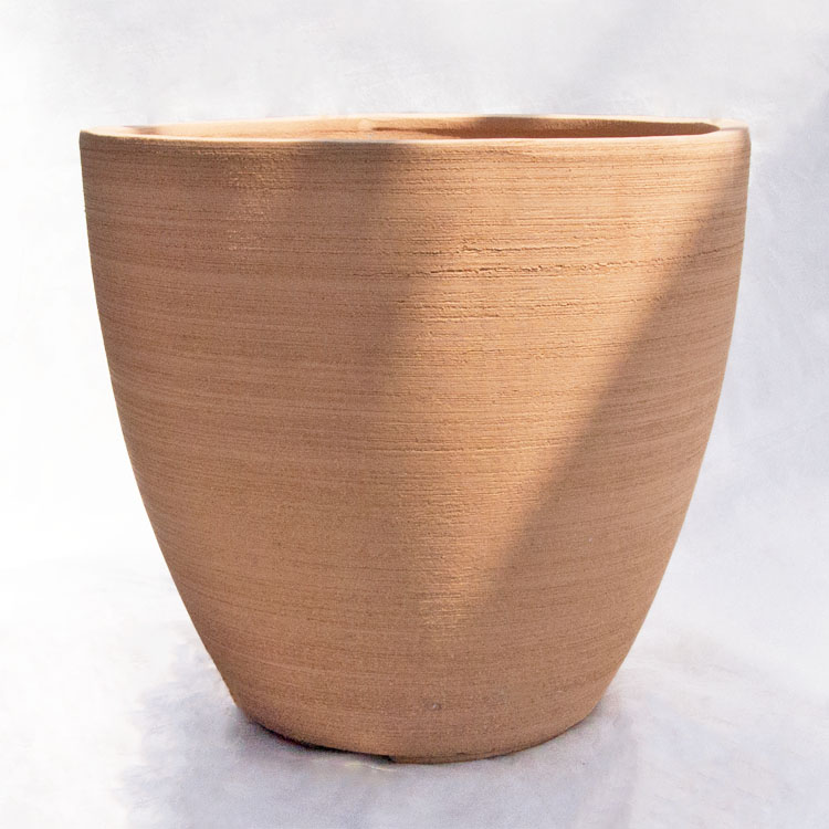 植木鉢 テラコッタ製 大型 レジスト（RESIST） ラウンド クリーム（ベージュ） / φ56cm×H51.5cm（19号）【パレット配送・送料お見積り】