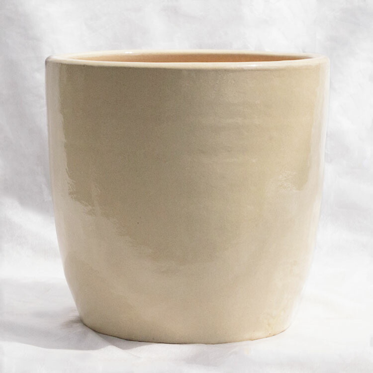 鉢 釉薬陶器製 繰り返し ラウンド 皮膚軟化剤（白いこと・白） / φ38cm×H38.5珊（13号） 植木鉢-花・ガーデン・DIY