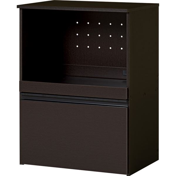 萩原 キッチンカウンター 収納庫タイプ ダークブラウン VKC-7141DBR