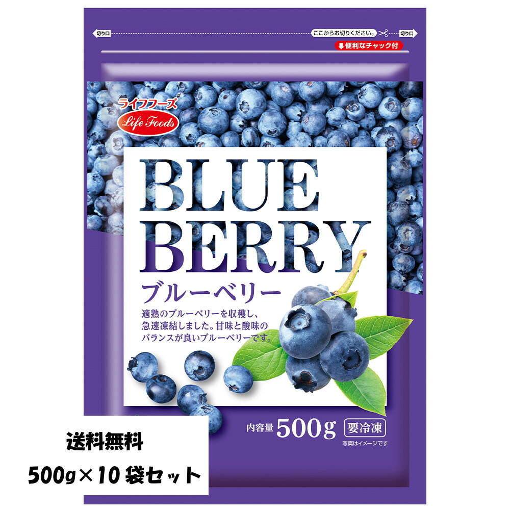 冷凍ブルーベリー  ライフフーズ  500g×10袋セット