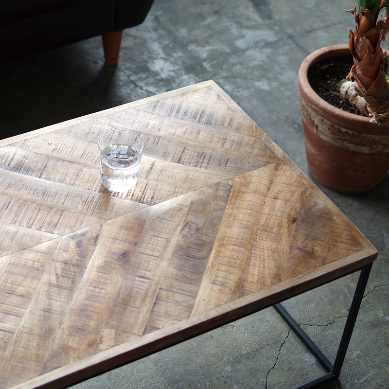 ローテーブル　無垢材　センターテーブル　コーヒーテーブル　インダストリアル家具　アイアン Sサイズ | LIFE FURNITURE