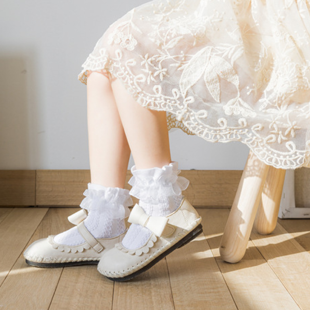 レース靴下　フリル　白　靴下　シンプル　発表会　幼稚園　結婚式