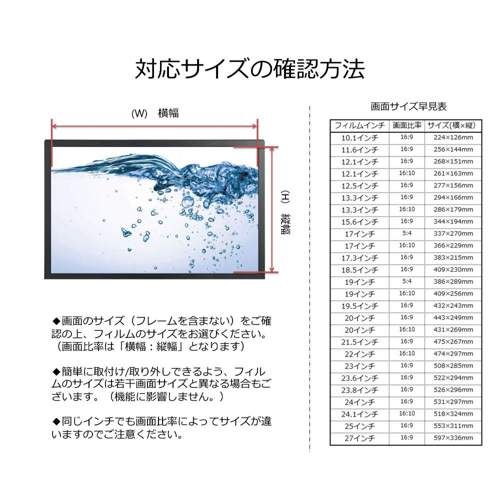 楽天市場 23 6インチ 16 9 液晶保護フィルム ブルーライトカットフィルム 光沢仕様 指紋防止 気泡レス 抗菌 ライフイノテック 楽天市場店