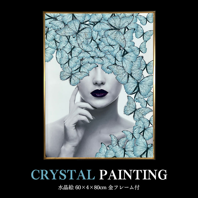 水晶絵　アートパネル　クリスタル　立体　絵画　アート　ホワイト　ゴールド　女性 水晶絵 アートパネル クリスタル 立体 絵画 アート ホワイト ゴールド 女性