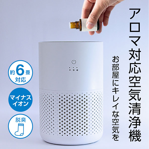 パーソナル空気清浄機 6畳 マイナスイオン機能付き 花粉 除菌対策 脱臭 ウィルス