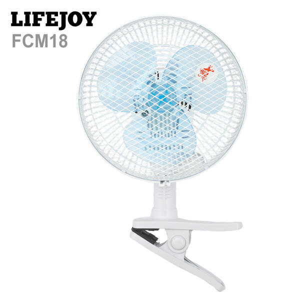  LIFEJOY クリップ扇風機 左右首振り 壁掛け可 かわいい ホワイト ブルー 小型 18cm FCM18