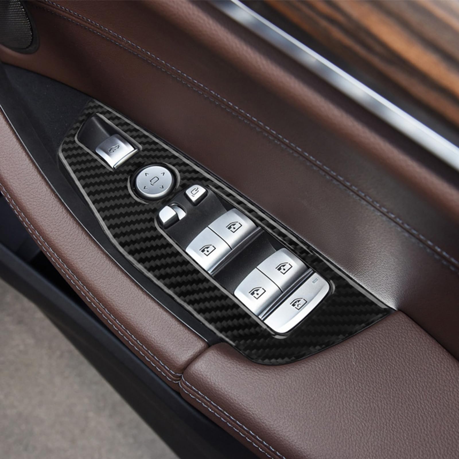 BMW?X3 G01 3代目 / BMW?X4 G02 2代目 専用 アクセサリー カーボンファイバー 内装 カスタム パーツ カードアウィンドウリフト装飾フレーム ガーニッシュ G01 G02 車種専用 カッコいい 傷防止 インテリア ドレスアップ 両面テープ付き 簡単取付 ナイソウパーツ