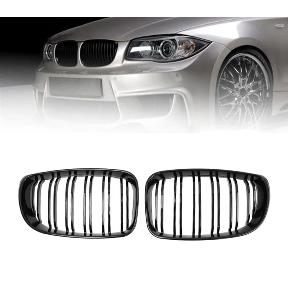 フロントグリルカ for BMW E81 E87 E82 E88 128I 130I 135I 2008-2011 用、1 ペア ABS グリル車のフロントグリル腎臓グリル｜lifeoneショップ