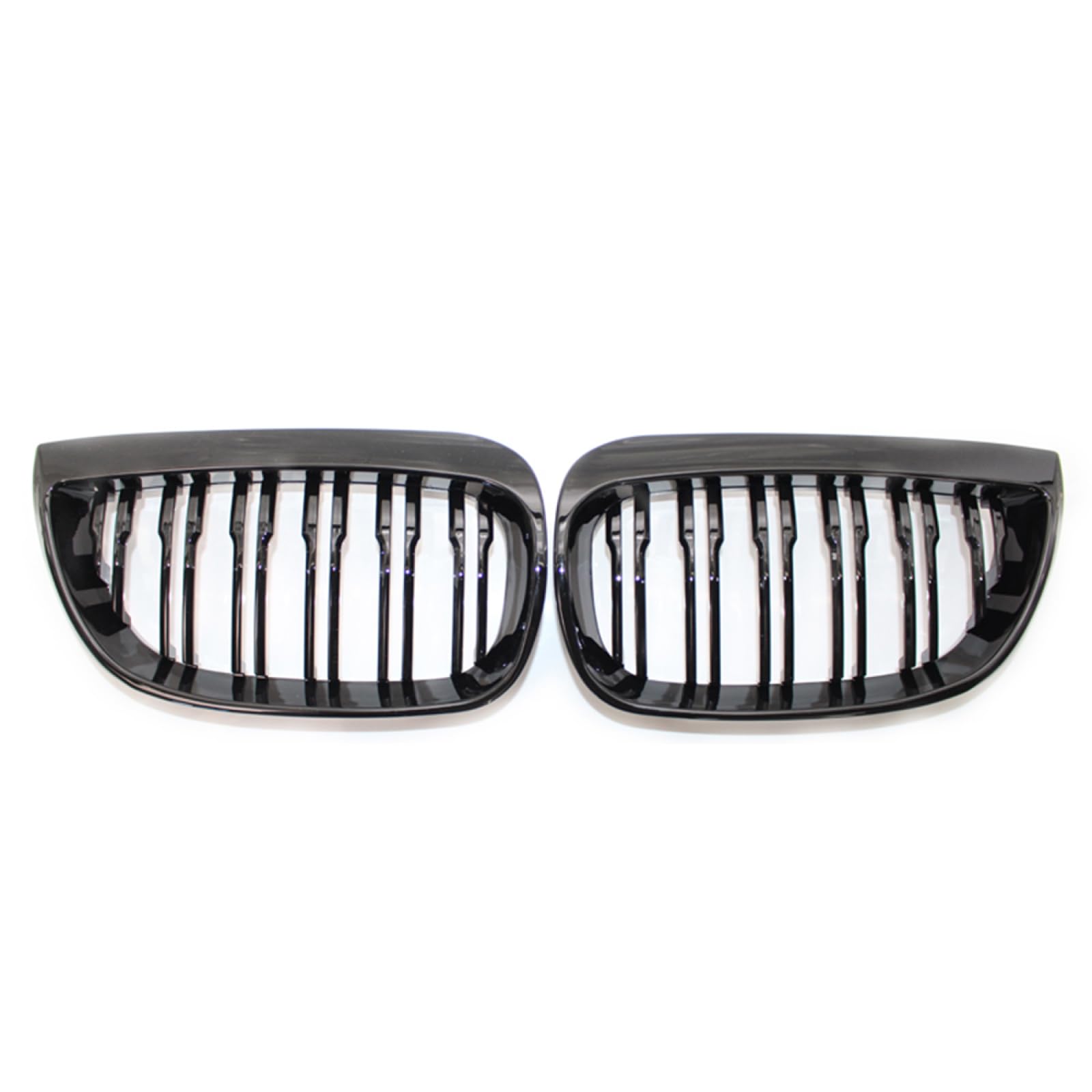 フロントグリルカ For BMW E81 E87 120d 120i 130i 2004-2006 用、1 ペアカーグリルフロントキドニーグリルレーシンググリル、グロスブラック