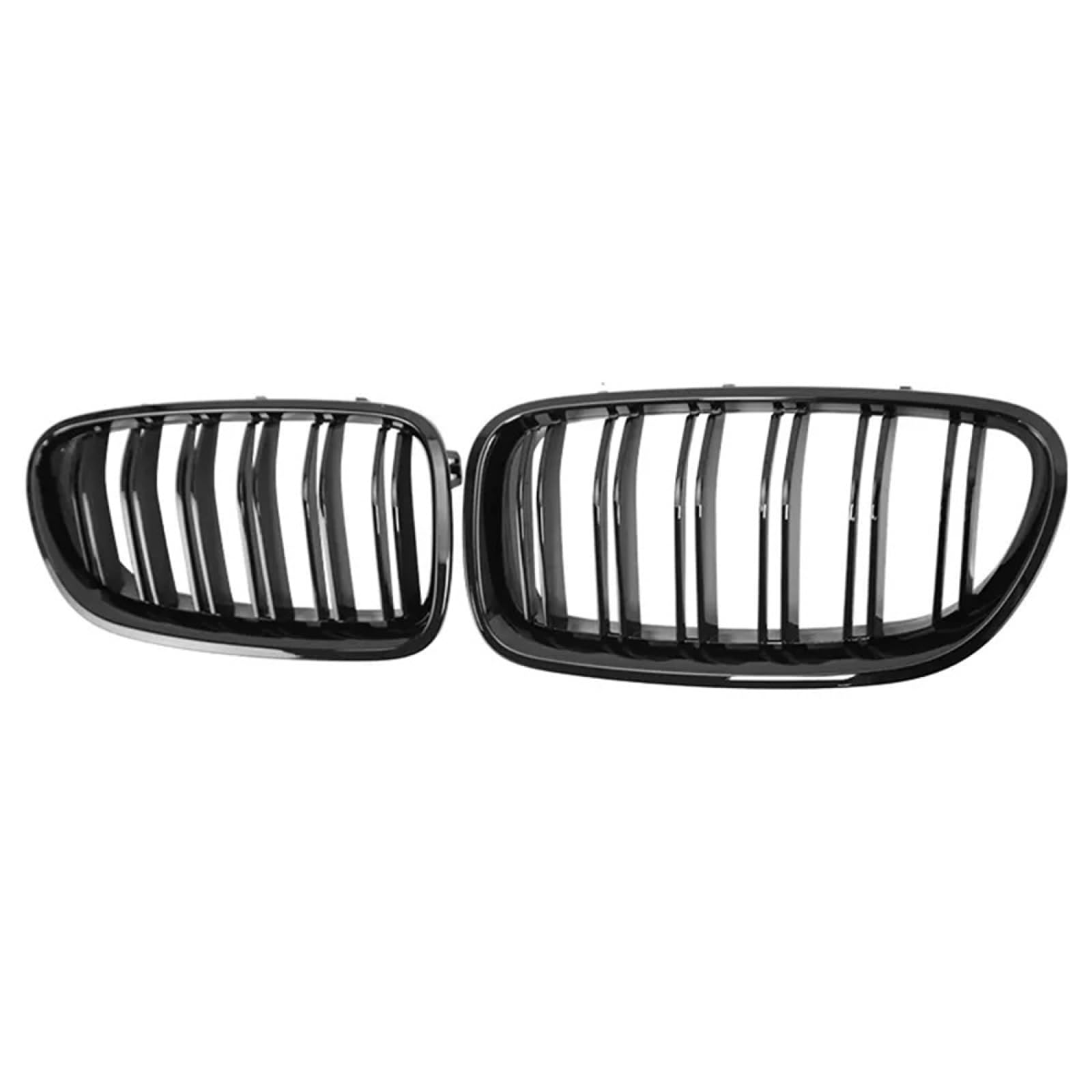 フロントグリルカ For BMW 5 シリーズ F10 F11 F18 520i 523i 525i 530i 2010-2017 用、1 ペア車フロントバンパーキドニーグリルグリル、グロスブラック