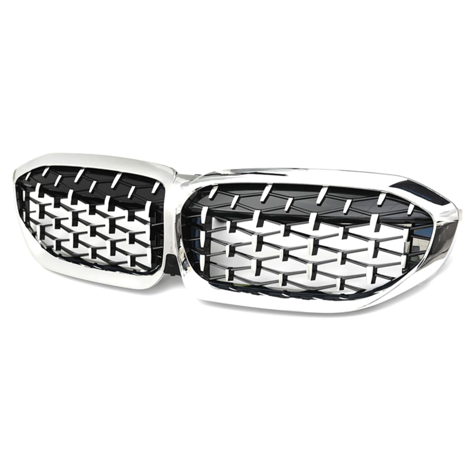 フロントグリルカ For BMW 3 シリーズ G20 G21 330i M3 340i 2020-2022、車のフロントバンパーキドニーグリルレーシンググリル、オールシルバー|lifeoneショップ