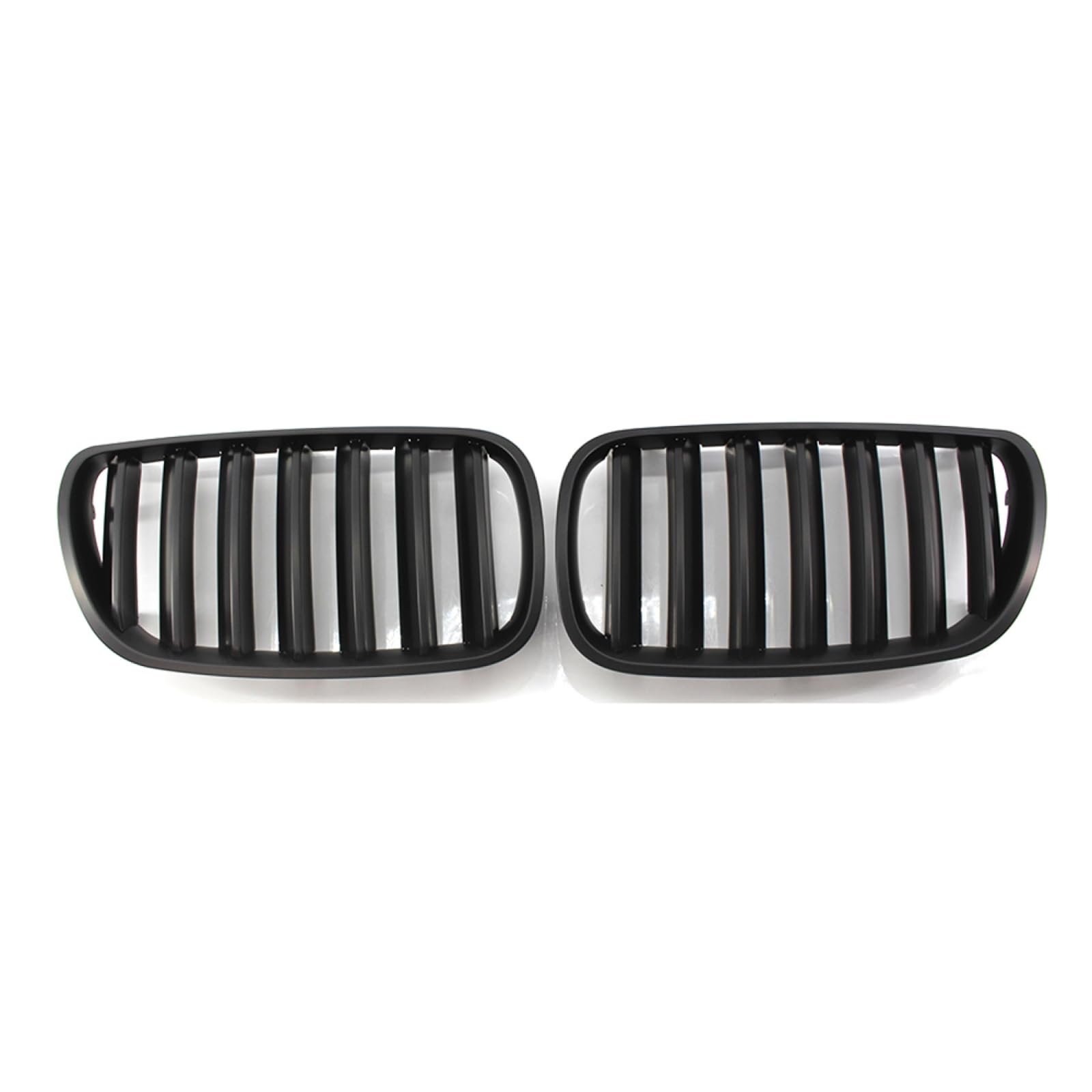 フロントグリルカ For BMW X3 E83 2007-2010 用、1 ペア ABS 車フロント腎臓グリルグリルフードレーシンググリル、マットブラック