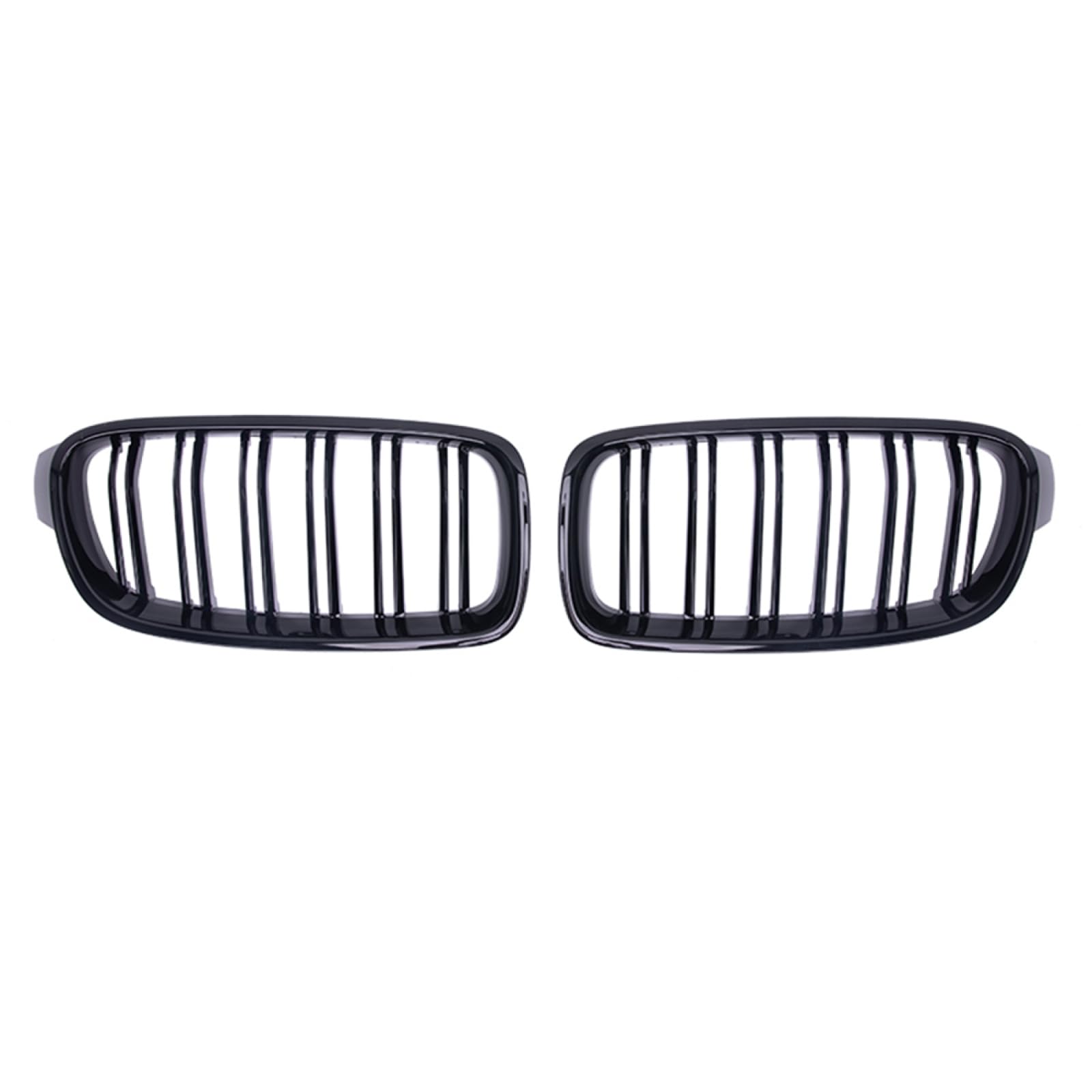 フロントグリルカ For BMW 3 シリーズ F30 F31 F35 2013-2019 用、1 ペアダブルスラット車フロント腎臓バンパーグリルレーシンググリル、マットブラック