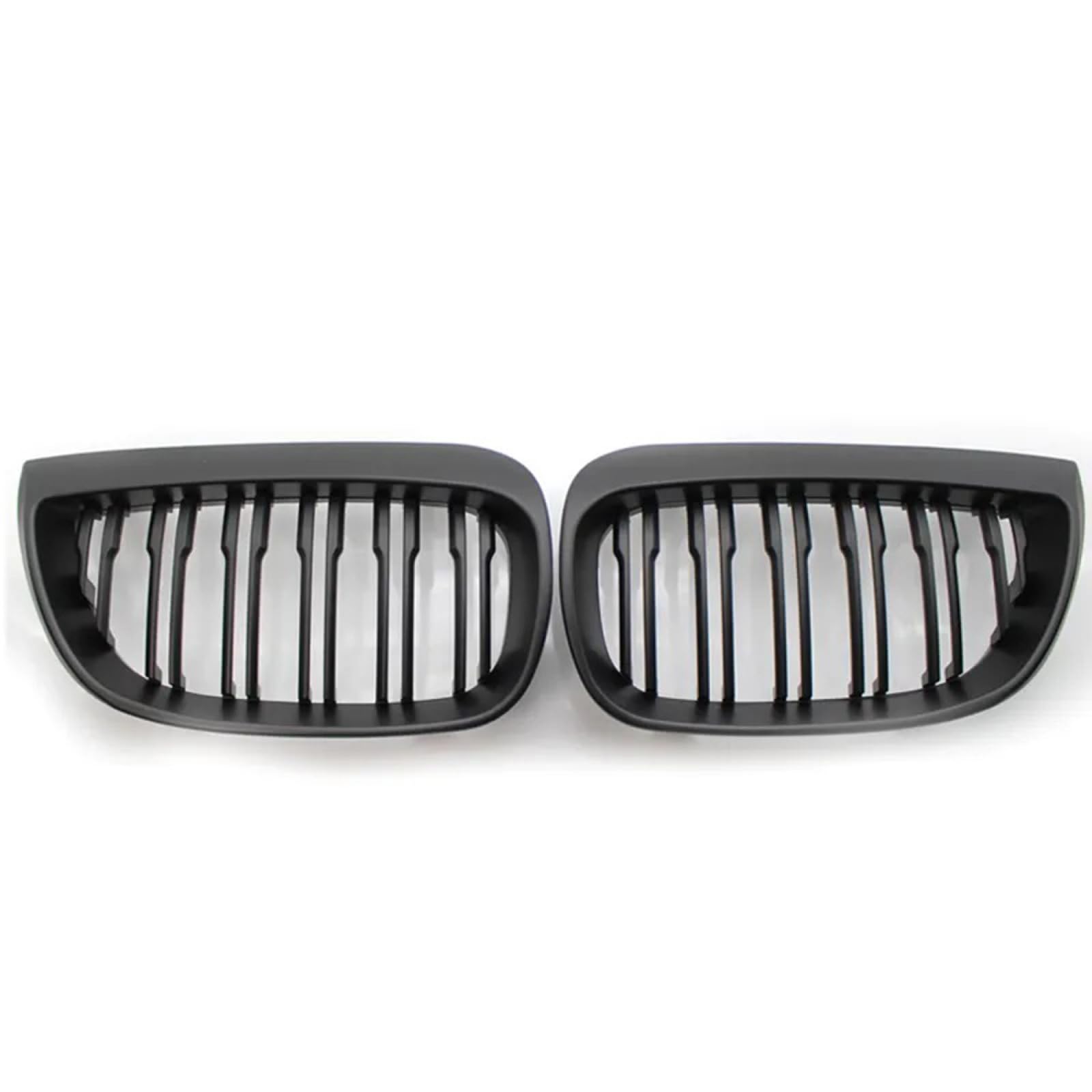 フロントグリルカ For BMW E81 E87 120d 120i 130i 2004-2006 用、1 ペアダブルスラットカーグリルフロントキドニーグリルレーシンググリル、マットブラック 7,355円