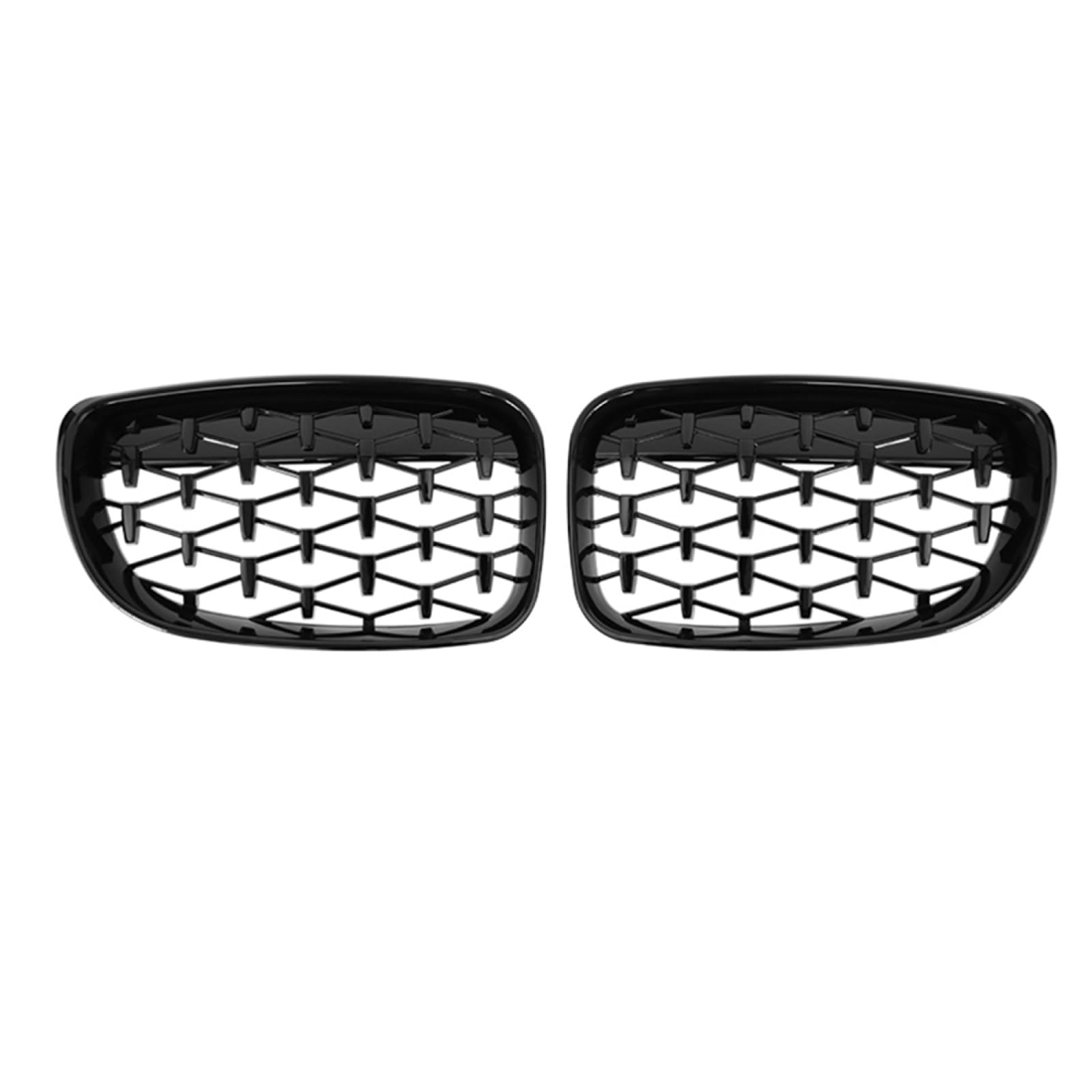 フロントグリルカ For BMW 1 シリーズ E81 E82 E87 E88 128I 130I 135I 2007-2011 用、1 ペア車ダイヤモンドグリルフロントバンパーグリル、ブラック|lifeoneショップ