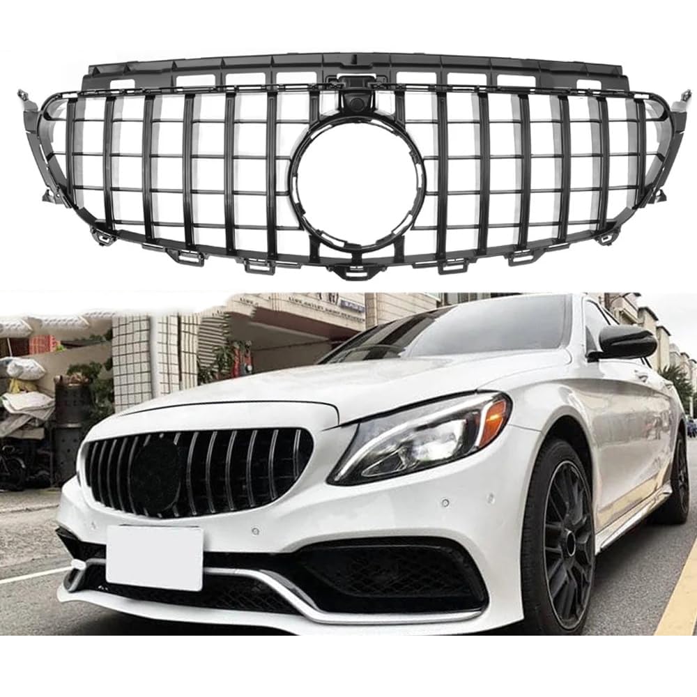 フロントグリルカ メルセデスベンツ W213 E200 E300 E400 E43 AMG 2016-2018 用、1 個 GT メッシュグリルフロントバンパーグリル