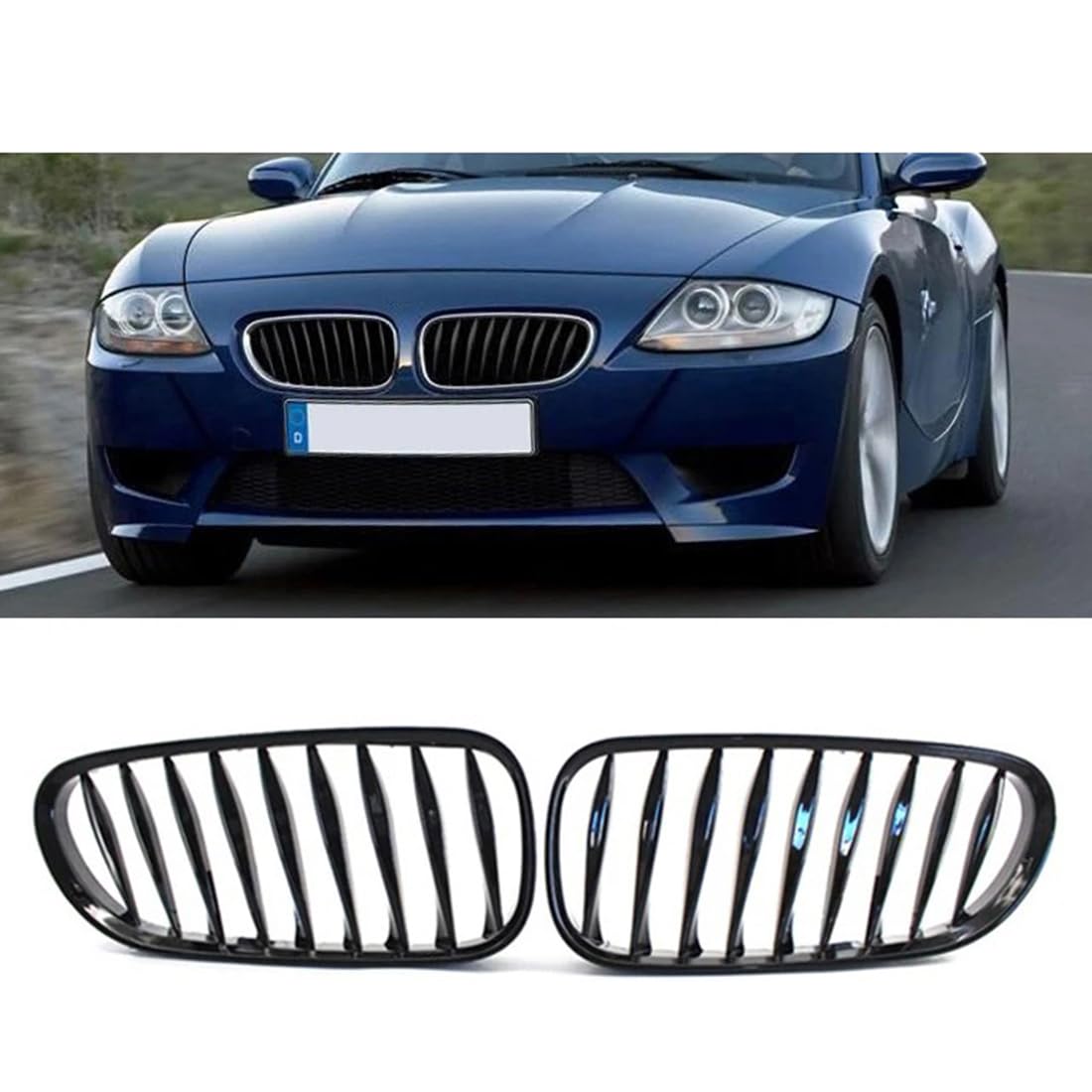 フロントグリルカ for BMW E85 E86 Z4 2003-2008 用、1 ペア車フロントキドニーグリルレーシンググリル|lifeoneショップ