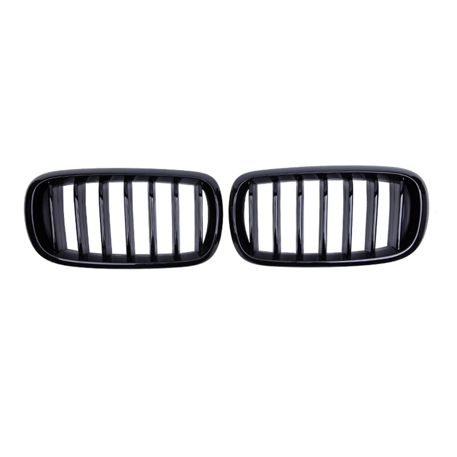 フロントグリルカ For BMW X5 X6 F15 F16 2014-2017用、グロスブラックシングルスラットグリル車フロントバンパーフードグリルレーシンググリル